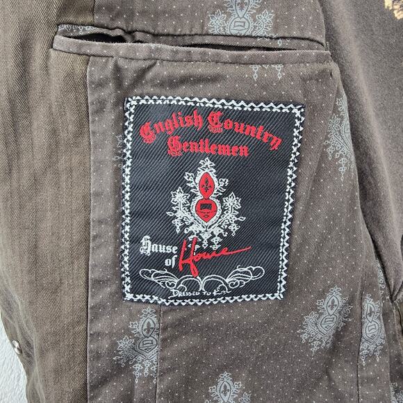 House of Howe Reconstructed Blazer Jacket Skull Lining Men's Size 42 Vtg Y2K - Picture 13 of 16